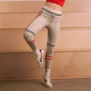 Stylish Gray Women's Pants with Stripes